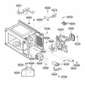 Interior Parts Diagram and Parts List for MA1101WRV MWEGSE LG Wall Oven