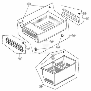 Freezer Parts Diagram and Parts List for 73063 ASTCSE0 LG Refrigerator