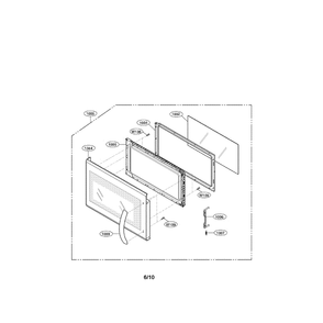 Door Diagram and Parts List for LMV2015SW 00 LG Microwave Oven Combo