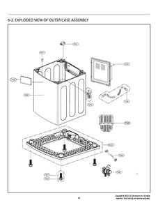 Outer Case Assembly Diagram and Parts List for T17A4SEHTW ABWETUS LG Washer