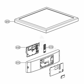 Control Panel And Plate Assembly Diagram and Parts List for GD1329QGW2 ASSEELC LG Dryer