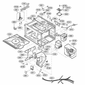 Interior Part Diagram and Parts List for RFS518G ASTQAMA LG Range