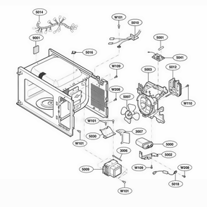 Interior Parts Diagram and Parts List for 66464 CBSESEA LG Range