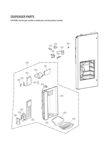 Dispenser Parts Diagram and Parts List for LFX28968SB 02 LG Refrigerator