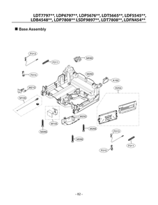 Base Assembly Diagram and Parts List for DUA513FD ABDESNA LG Dishwasher
