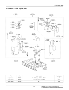 Cycle Part Diagram and Parts List for ARWB072BAS4 AWGBLUS LG Air Conditioner