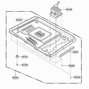 Base Plate Parts Diagram and Parts List for MT4110SPQ CW1EWRP LG Wall Oven
