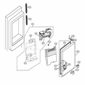 Ice Maker And Ice Bin Parts Diagram and Parts List for LMXS28626D ASBCNA4 LG Refrigerator