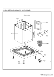 Outer Case Assembly Diagram and Parts List for T1799SEHTC ABWETUS LG Washer