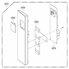 Control Panel Parts Diagram and Parts List for MS1536GIR CBKELEC LG Range