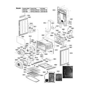 Lower Cavity Diagram and Parts List for LDG4315BD 00 LG Range