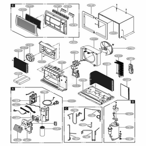 Main Diagram and Parts List for LT1016CER ASWAUSH LG Air Conditioner