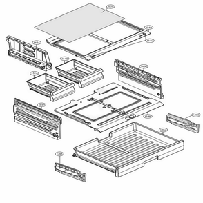 Refrigerator Parts - Pantry Diagram and Parts List for 72302 ASWCSE0 LG Refrigerator