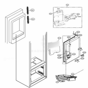 Ice Maker And Ice Bin Parts Diagram and Parts List for LFXC22526S ASTCNA0 LG Refrigerator