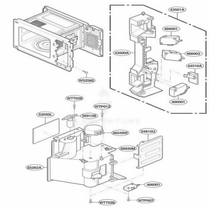 Latch Board Parts Diagram and Parts List for YKCMC155JWH0 AMWEKAC LG Range