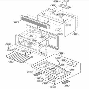 Oven Cavity Parts Diagram and Parts List for MH6150XMS AS3EWRP LG Range
