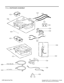 Dispenser Assembly Diagram and Parts List for FH3F7ADYK3 ABWEEUS LG Washer