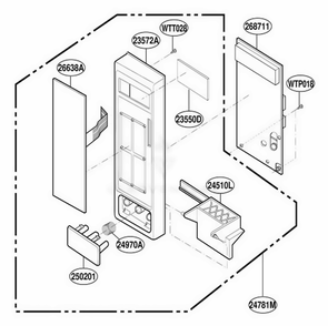 Part Location Diagram of 4781W1M148L LG CONTROLLER ASSEMBLY,