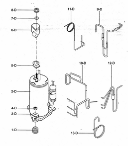 Compressor Parts Diagram and Parts List for 58074109400  Kenmore Air Conditioner