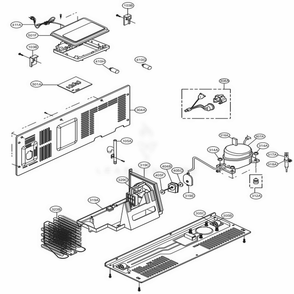 Machine Compartment Diagram and Parts List for LSXS26366S ASTCNA3 LG Refrigerator