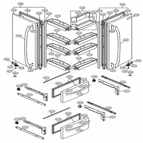 Door Parts Diagram and Parts List for LMC25785SB AWBCNA0 LG Refrigerator