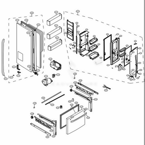 Door Parts Diagram and Parts List for 70339 AWBCSE1 LG Refrigerator