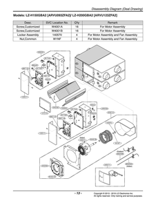 Diagram 1 Diagram and Parts List for ARVU123ZFA2 ENWALUS LG Air Conditioner