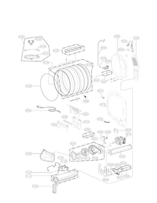 Drum Assembly Parts Diagram and Parts List for DLEX7700WE  LG Dryer