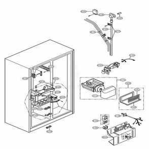 Ice And Water Parts Diagram and Parts List for LSC27910SW ASW2LGA LG Refrigerator