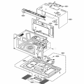 Oven Cavity Parts Diagram and Parts List for LMVH1711ST CSBELGA LG Microwave