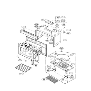 Oven Cavity Diagram and Parts List for LMV2015ST 00 LG Microwave Oven Combo