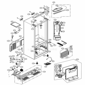 Case Parts Diagram and Parts List for LFC24770ST ASTCNA2 LG Refrigerator