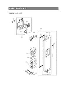 Freezer Door Part Diagram and Parts List for GR-L276DSBM ASTCNA0 LG Refrigerator