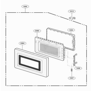 Door Parts Diagram and Parts List for LD510D AGRQAMA LG Wall Oven