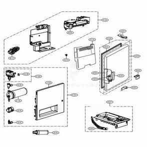 Ice Maker And Ice Bin Parts 1 Diagram and Parts List for 75067 ASBCSE0 LG Refrigerator