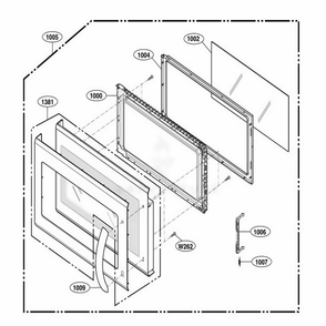 Door Parts Diagram and Parts List for LMV2015ST CSBELGA LG Microwave