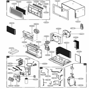 Main Diagram and Parts List for LT1236CER AC3AUSB LG Air Conditioner