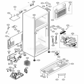 Case Parts Diagram and Parts List for LTCS20220W ASWCNA1 LG Refrigerator