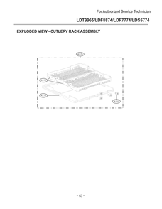 Cutlery Rack Assembly Diagram and Parts List for D1426DB1 ABDEEUS LG Dishwasher