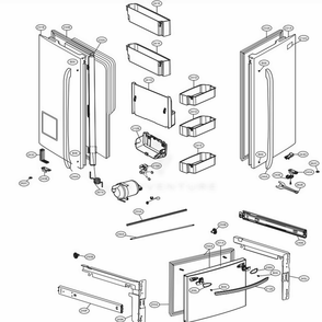 Door Parts Diagram and Parts List for LFX28968ST ASTCNA2 LG Refrigerator