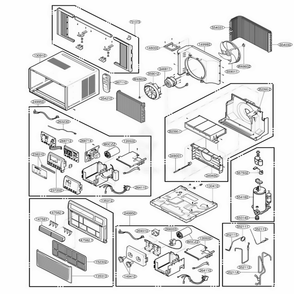 Main Diagram and Parts List for CP12A10 AWYAFRD LG Air Conditioner