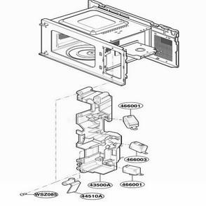 Latch Board Parts Diagram and Parts List for MA795B CB2EGSE LG Microwave