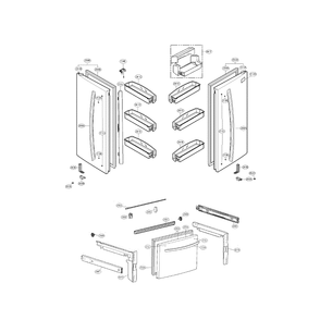 Door Diagram and Parts List for LFC25765SW 00 LG Refrigerator