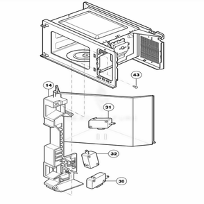 Latch Board Parts Diagram and Parts List for NNS723WL KWHEMAT LG Range