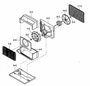Air Handling/cycle Parts Diagram and Parts List for 58075050500  Kenmore Air Conditioner