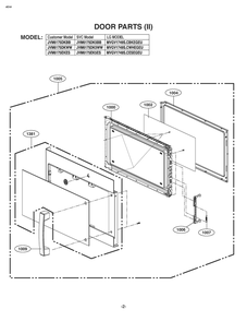 Door Parts Diagram and Parts List for JVM6175YKFS CFSEGEU LG Microwave Oven Combo