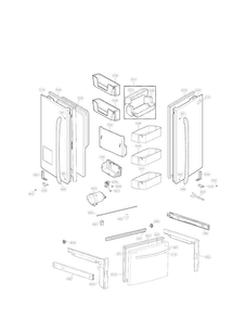 Door Parts Diagram and Parts List for LFX25978SW 01 LG Refrigerator
