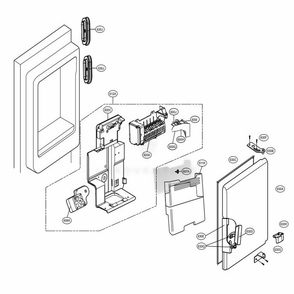 Ice Maker And Ice Bin Parts Diagram and Parts List for 74042 ASWCSE0 LG Refrigerator