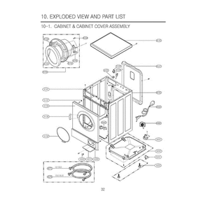 Part Location Diagram of 3091ER0003D LG Cabinet Assembly
