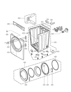 Cabinet And Door Assembly Parts Diagram and Parts List for CDE3379WD  LG Dryer